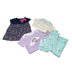 Baby Girl's Short Sleeve Dress and 3 Short Sleeve Body Suits - Size 6-9 Months‎